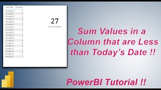 measure to sum a column where date is less than today | powerbi tutorial | mi tutorials