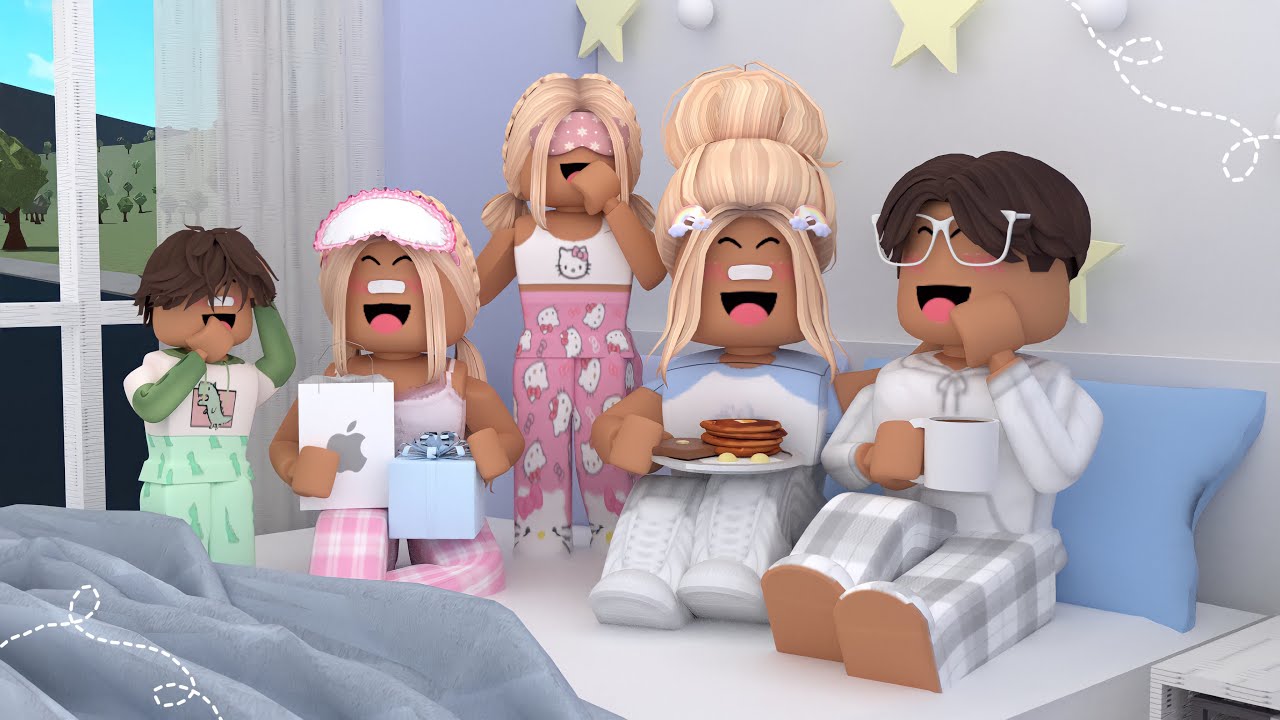 My Toddlers First SLEEPOVER! *DRAMALEONARDS SISTER WAS INVITED?* VOICES!  Roblox Bloxburg Roleplay 
