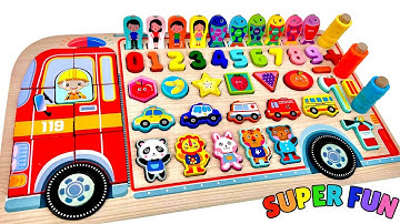 Best Learn Shapes, Numbers, Counting 1 to 10 with Firetruck Puzzle