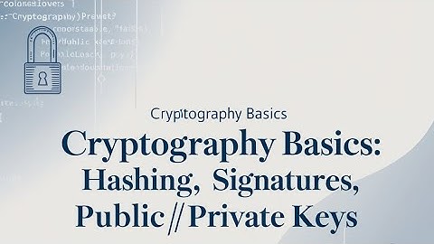 Cryptography basics: hashing, signatures, public/private keys  