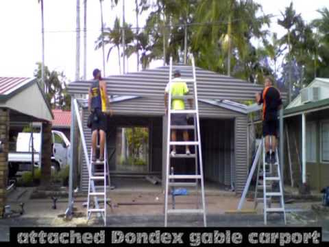 How to build a Dondex Attached Gable Carport - YouTube