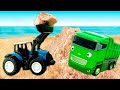 Aprendendo com carrinhos de brinquedo sobre veículos de serviço! Vídeo educativo em português