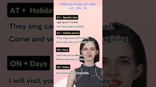 PREPOSITIONS OF TIMEAT - ON - IN #learnenglish #englishonline #english #englishtiktok #vocabulary