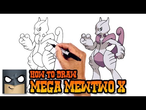 How to Draw Mega Mewtwo X  Pokemon