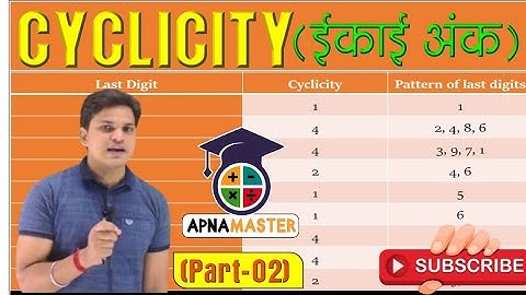 CYCLICITY ||UNIT DIGIT ||(PART-2) || इकाई अंक || BY AKHILESH YADAV SIR