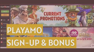 Playamo Casino How to Sign-Up & Bonuses screenshot 1