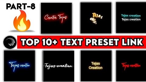 Top 10+🔥Alight Motion Text Animation Presets |AlightMotion Preset Download Free 10+ text presets|