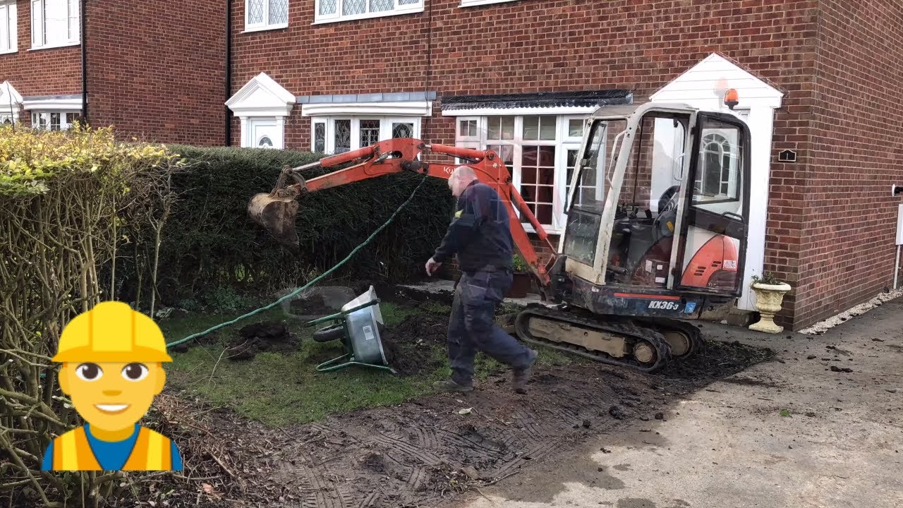 Mini Digger at Home Digging the drive DIY at Home Part 2 Timelapse