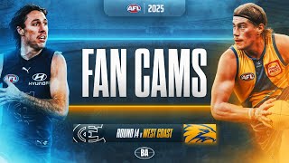 Fan Cams | Carlton 🔵 v 🦅 West Coast | AFL Round 14, 2025