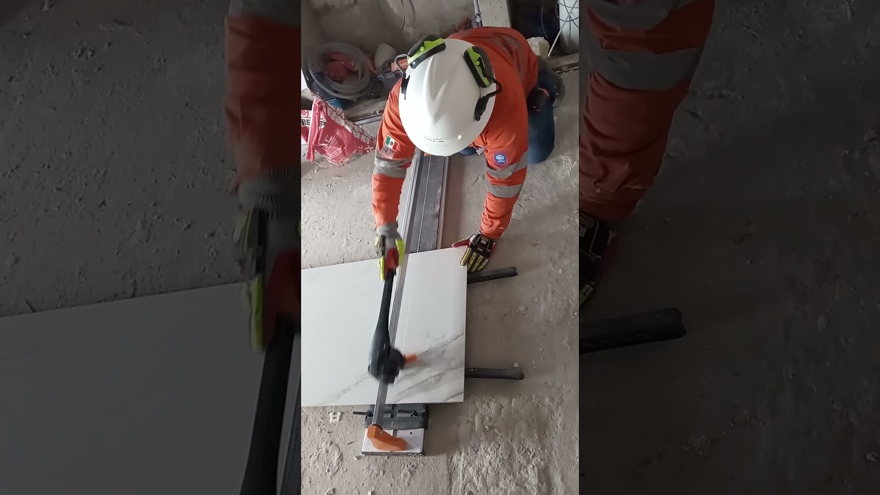 como cortar piso porcelanato con cortadora Truper