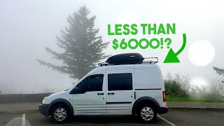 Awesome Budget DIY Camper Van Tour! (Ford Transit Connect)
