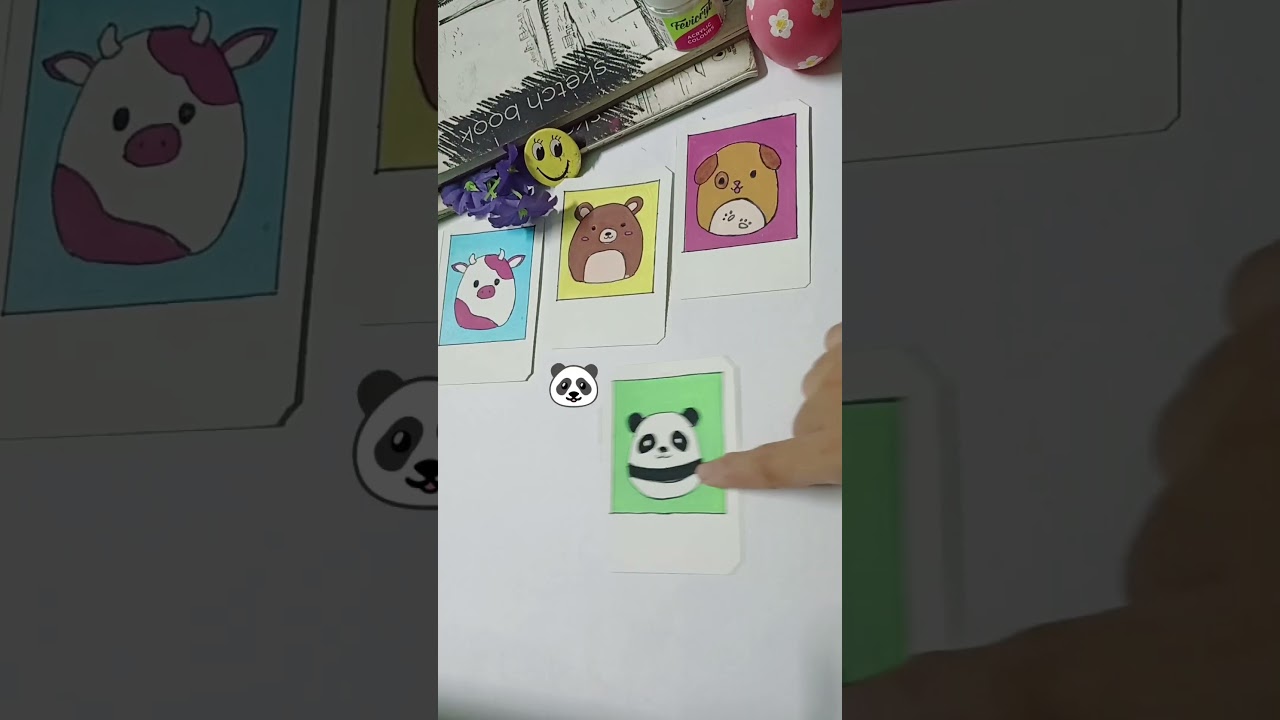 diy cute animals card series 🎀🌚(all 6 cards ) ... subscribe for more..