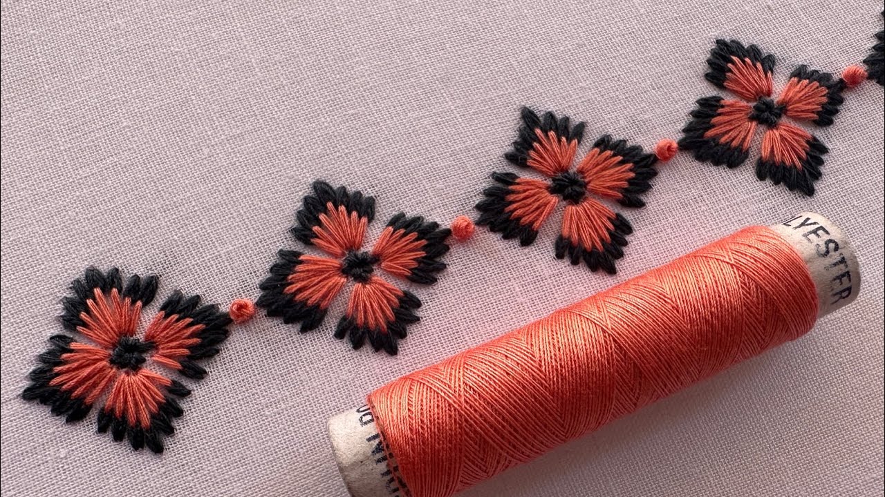 Easy & beautiful border embroidery design |#handbroidery |#art 