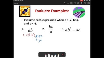 Evaluating expressions notes video