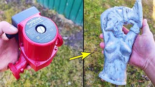 Casting Bust - Melting Pump Trash to Treasure - Aluminum casting