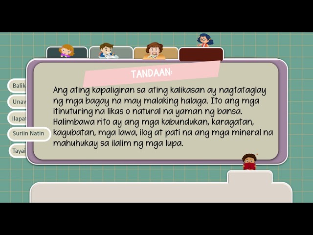 Ang Mga Likas Na Bagay Sa Paligid Ay May