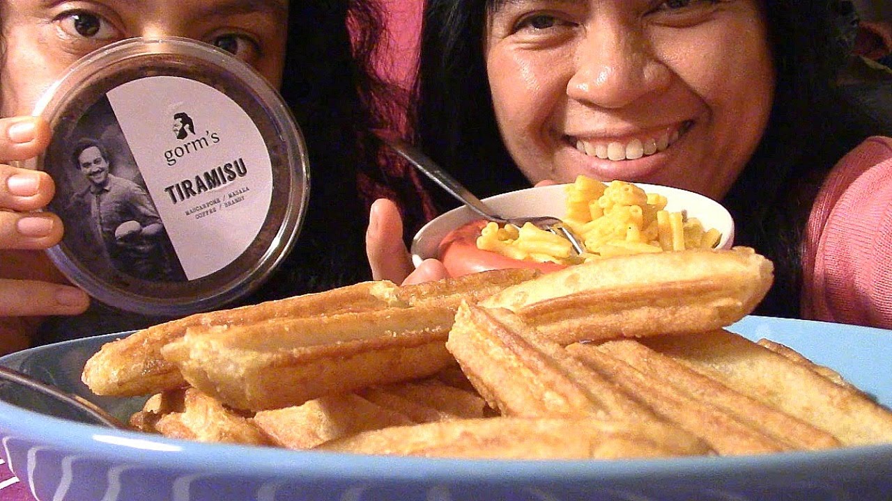 Mukbang Tiramisu & Churros 2 Cute guys flirting thought we were Lesbians ScorpioAnn