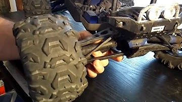 Traxxas Summit 1/10th scale front right axle replacement.