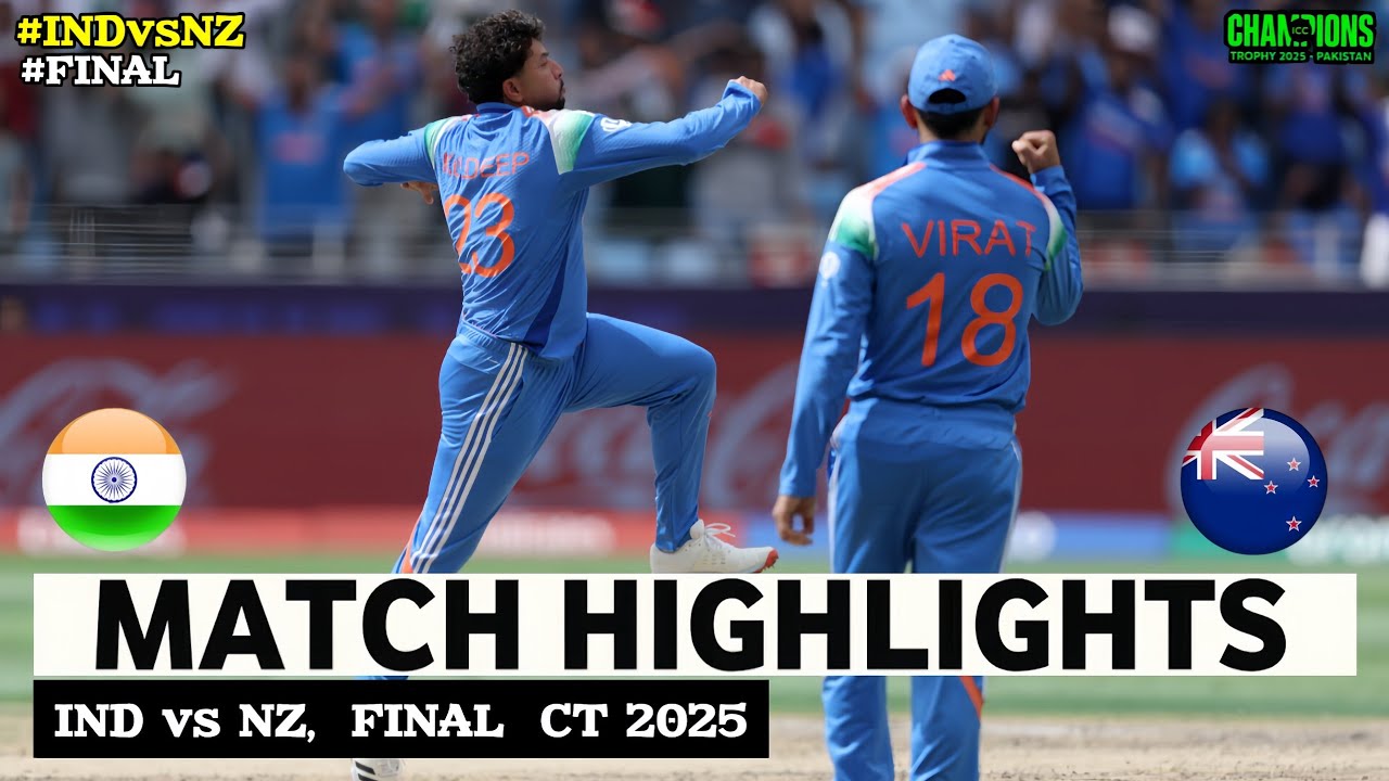 India vs New Zealand Final ICC Champions Trophy Match Highlights 2025 ...