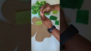 Easy St. Patrick's Day Tissue Paper Shamrock Craft for Kids #stpatricksday #kidscraft #shorts