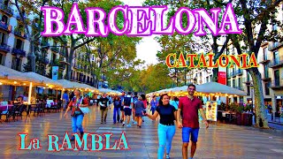 Barcelona Walk of La Rambla & BCN Port | 4K City Life