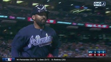 ATL@ARI: Markakis plates Kemp with double off wall