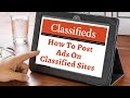 How to post ads on classified sites in hindi  what is classified sites