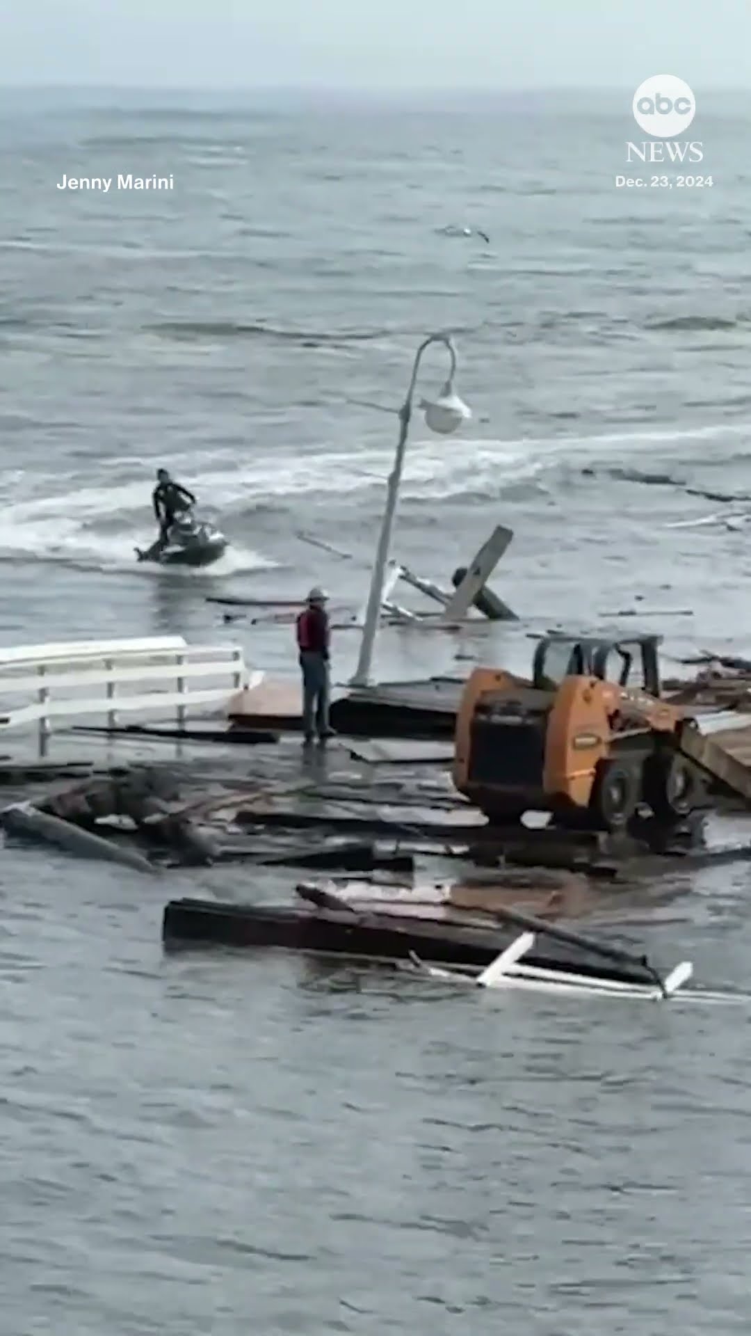 Part of Santa Cruz wharf collapses amid high surf warning along California coast