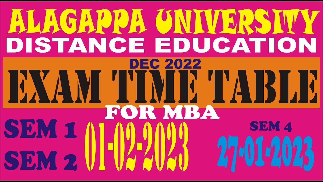 ALAGAPPA UNIVERSITY DD EXAM TIME TABLE EXAM STARTS ON JAN 27 FOR MBA alagappa-university-dd-exam-time-table-exam-starts-on-jan-27-for-mba