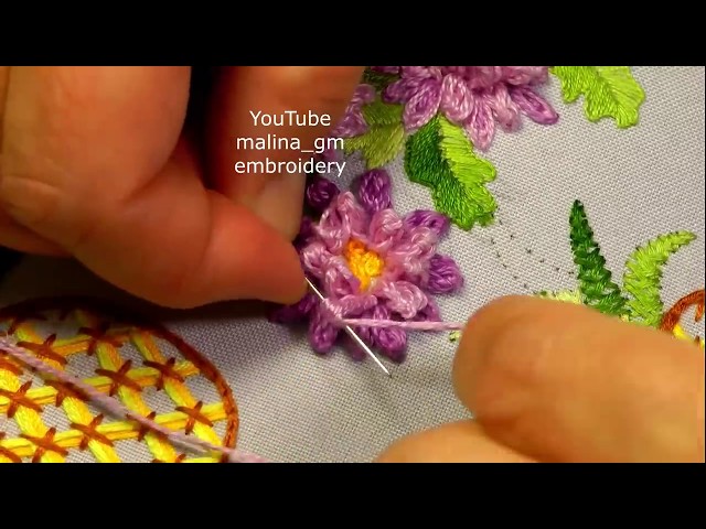 Brazilian embroidery *Amazing Chrysanthemum Flowers