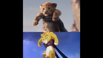 Thumbnail of A side-by-side of 'The Lion King' trailer with the same scenes from the 1994 original movie