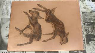 Printmaking: Inking, Wiping, and Printing two Copperplates
