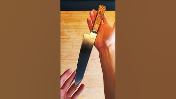 Handmade Stainless Chef Knife – Water Quench & Edge Test #knifemaking #diy