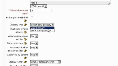 Moodle Glossary Activity