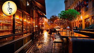 Coffee Shop Night Terrace Ambience ☕🎹 Smooth Piano Bar Jazz Music for Relaxing, Studying & Working