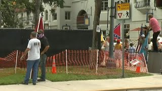 Statue of Confederate general removed from St. Augustine plaza before dawn Monday