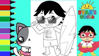 Coloring Ryan's World Summer Surf Fun Coloring Book Pages | Sprinkled Donuts JR