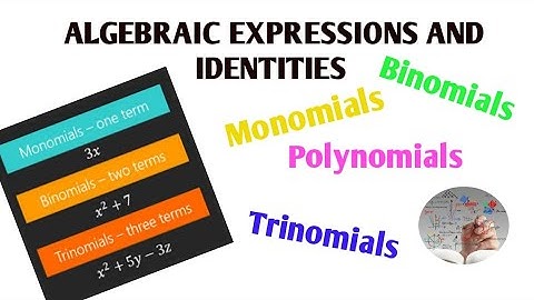 Monomials, Binomials, Trinomials and Polynomials #algebra