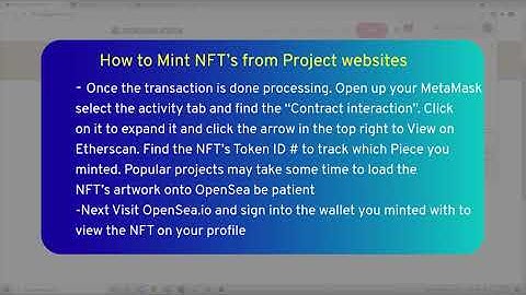 How to mint NFTs from project websites