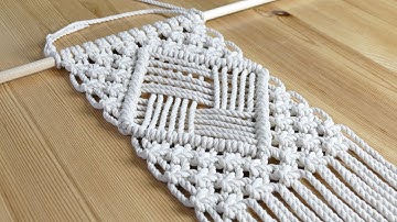 DIY Easy Macramé Diamond Pattern Wall Hanging Tutorial