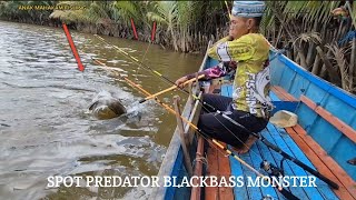 Fishing at the Black Snapper Monster Predator Spot in Kalimantan, Bait for Giant Prawns. fishing