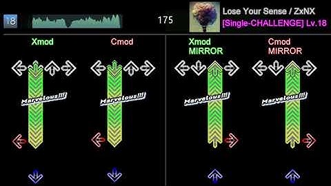【DDR WORLD】 Lose Your Sense [Single-CHALLENGE] Lv.18 - Chart Comparison