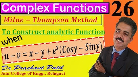 How to find analytic function || 𝒖−𝒗=𝒙−𝒚+𝒆^𝒙 (𝑪𝒐𝒔𝒚−𝑺𝒊𝒏𝒚) || 18mat41|| Dr Prashant Patil