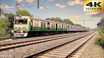 Beautiful Green EMU local train followed little curved tracks to reach station |  Indian Railways