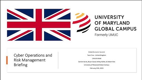 CYB 670 Cyber Operations and Risk Management Briefing - United Kingdom