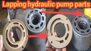 Lapping hydraulic pump parts cylinder block and valve plate