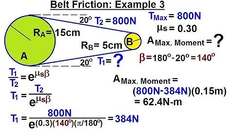 Mechanical Engineering: Ch 11: Friction (34 of 47) Belt Friction: Ex. 3