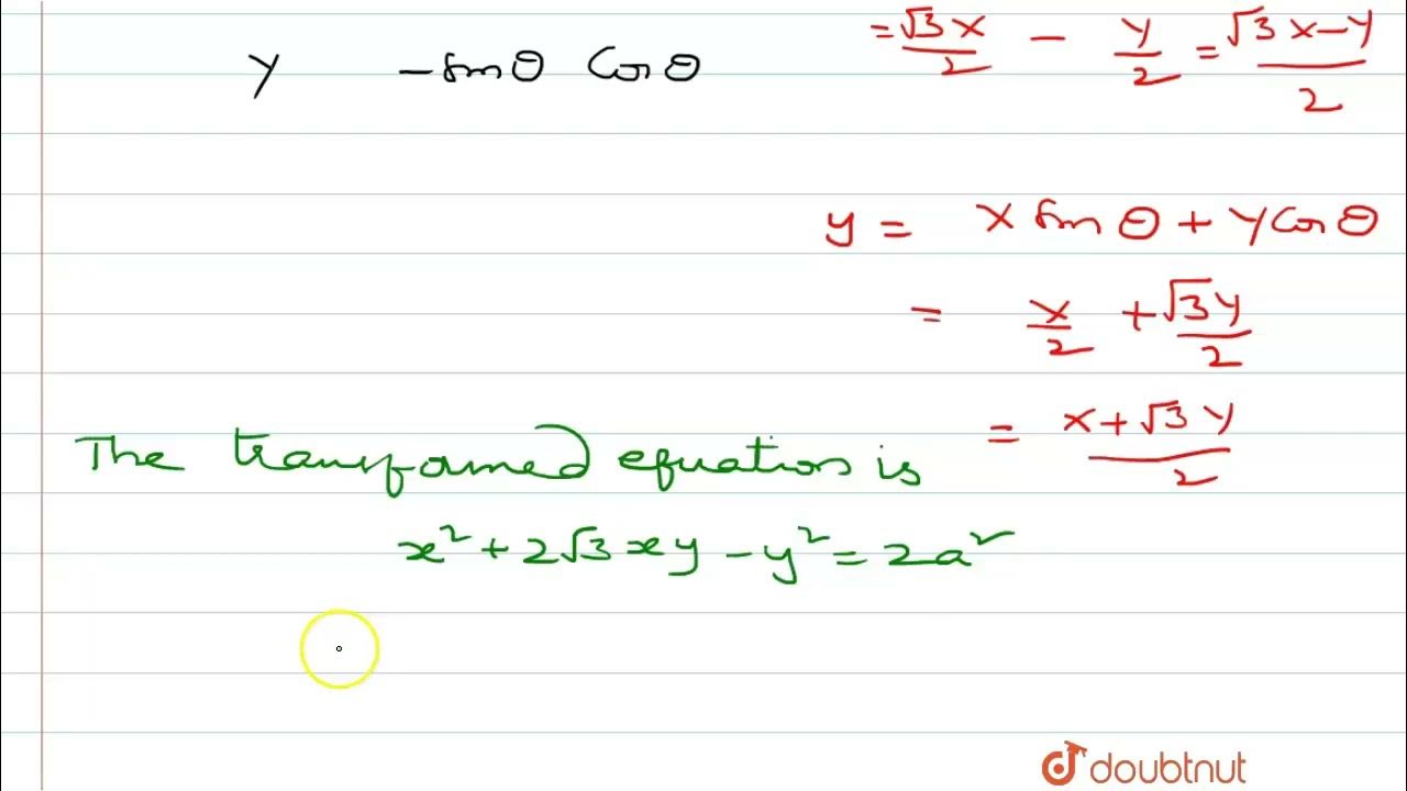 find-the-transformed-equation-of-x-2-2sqrt-3-xy-y-2-2a-2-when-the