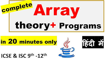 Array Complete Theory and Programs | ICSE & ISC 9th-12th