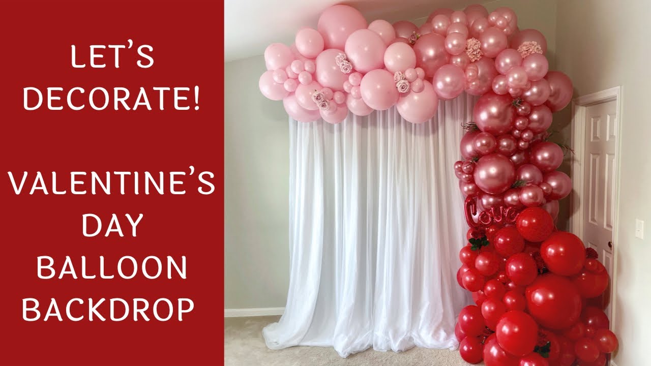 Ombre Balloon Backdrop For Valentine's Day